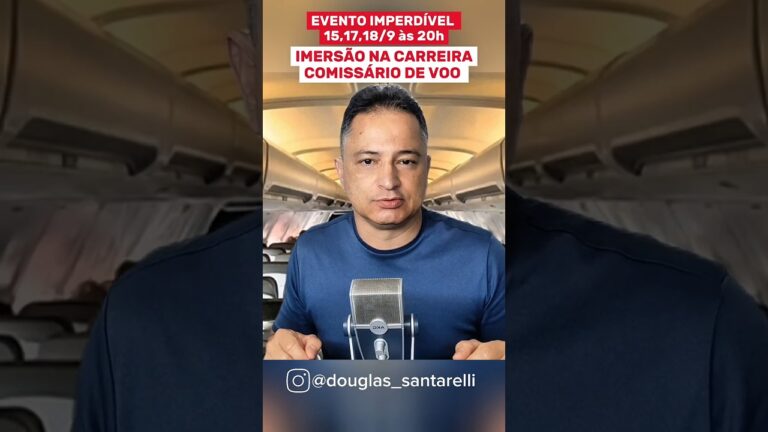 IMERSÃO NA CARREIRA DE COMISSÁRIO DE VOO 15,17,18/9 20H ONLINE E GRATUITO #comissariodevoo