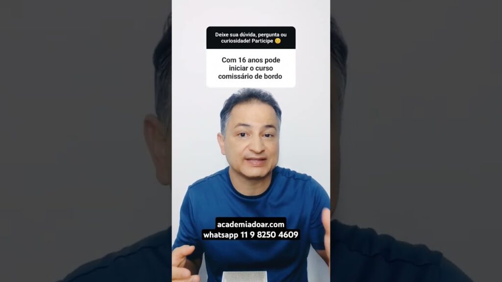 Pode fazer o curso de Comissário de Voo com 16 anos ?