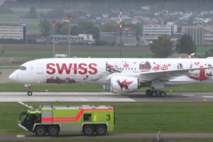 Chegada do Primeiro Airbus A350 da SWISS ao Aeroporto de Zurique